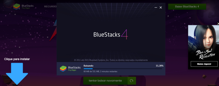 Instalando Blue Stacks